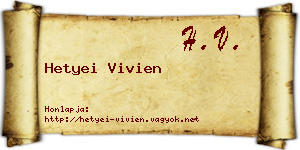 Hetyei Vivien névjegykártya